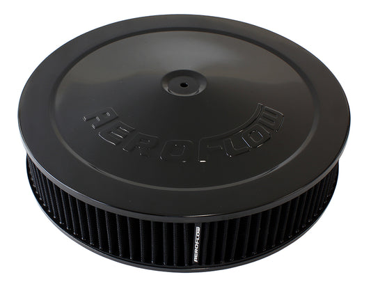 AIR CLEANER 14in x 3in K&N type BLACK 1-1/8in DROP