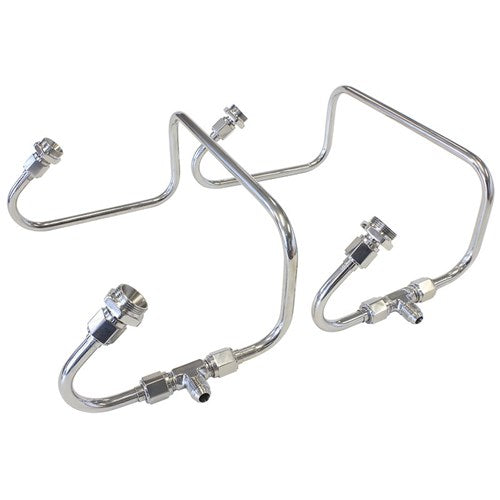 FUEL INLET KIT DUAL CARB POLISHED Stainless