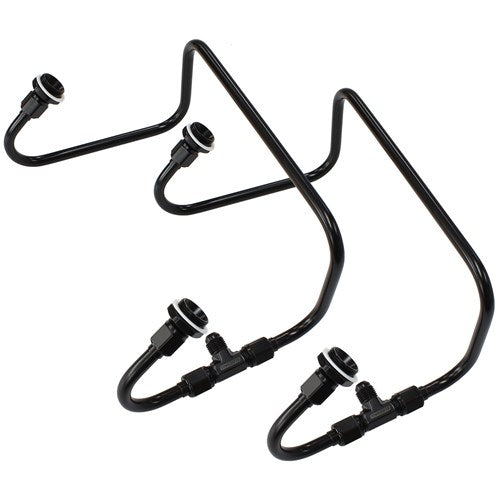 FUEL INLET KIT DUAL CARB BLACK Stainless