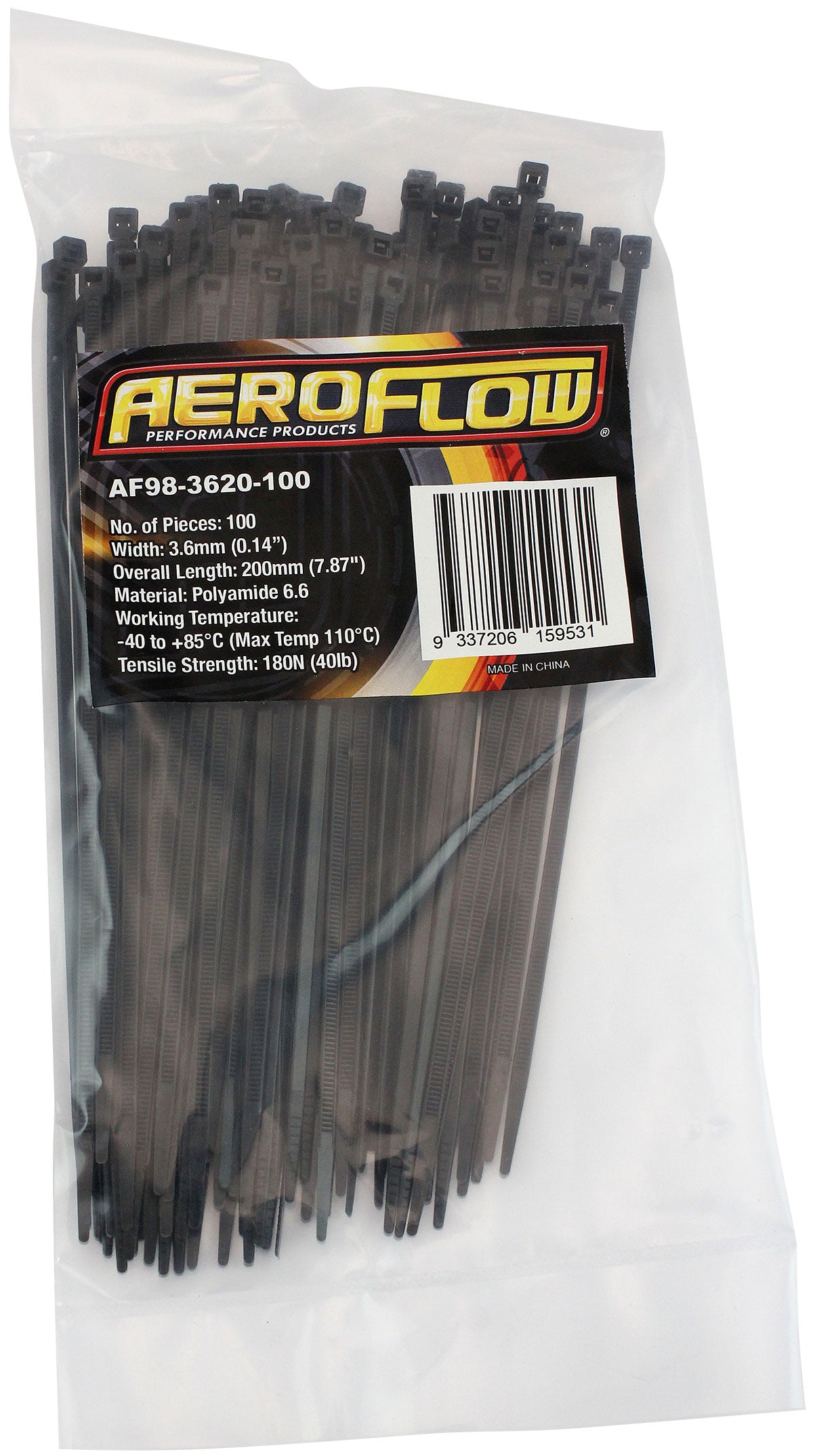 CABLE TIES 3.6mm x 200mm - 100 PACK
