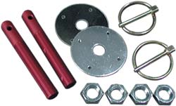BONNET PINS 3/8in FLIP OVER ALLOY RED