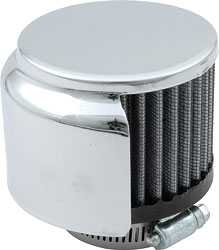 BREATHER CLAMP ON 38mm 1-1/2in with SHIELD CHROME