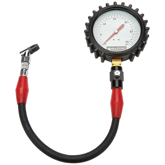 TYRE PRESSURE GAUGE 0-30psi 4in GLOW
