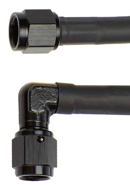 BRAKE HOSE -4 21in straight/90 degree BLACK