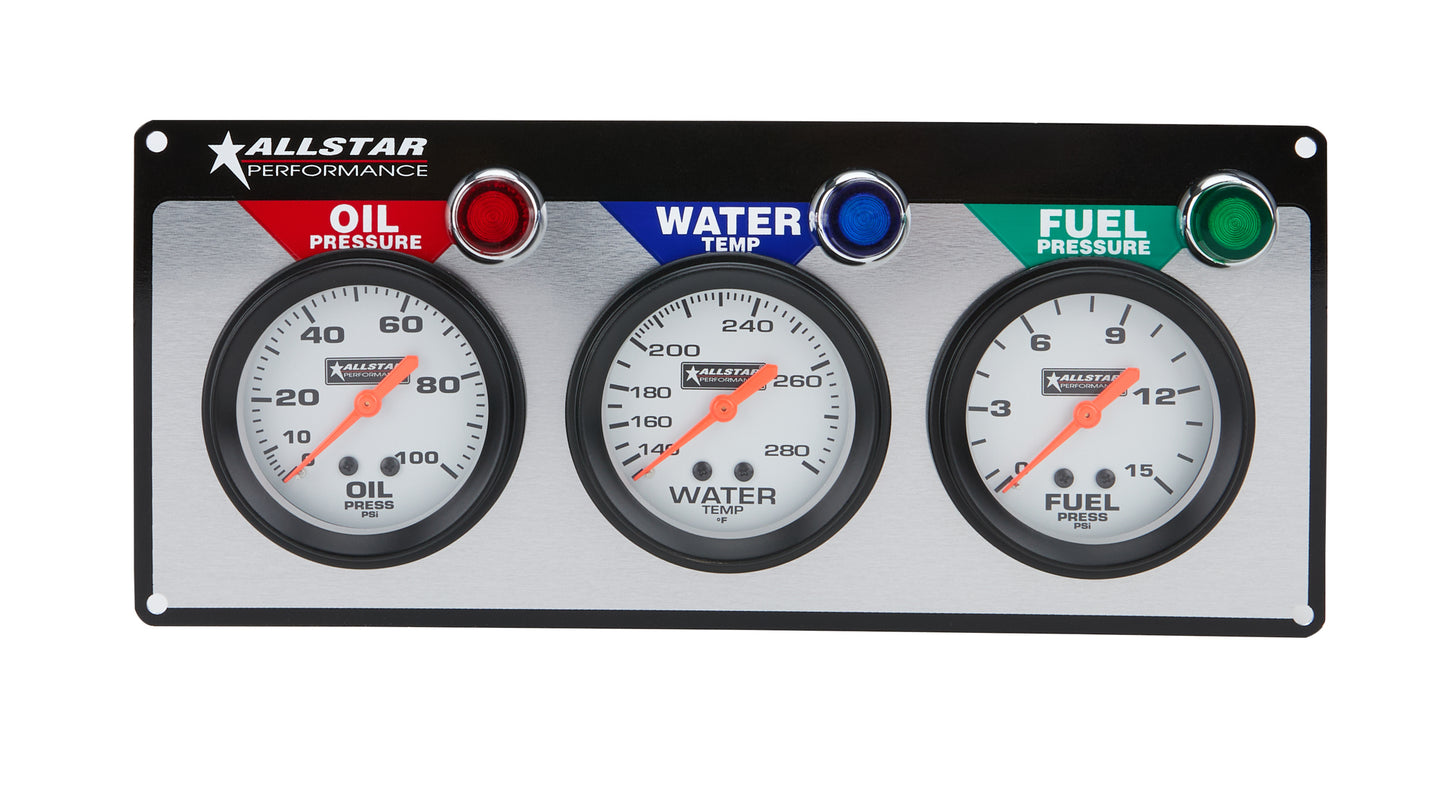 GAUGE PANEL 3 ALLSTAR 2-5/8in OP/WT/FP