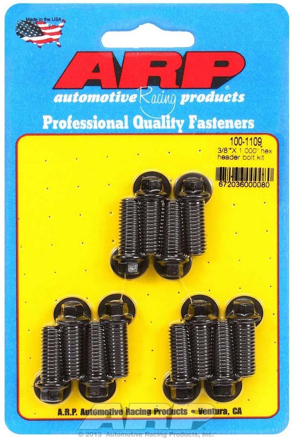 HEADER BOLTS 3/8in x 1in HEX HEAD pk12