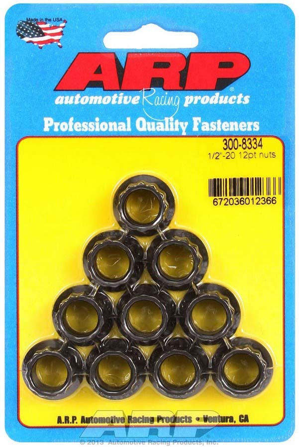 NUTS 1/2-20 FLANGED 9/16in 12pt pkt10