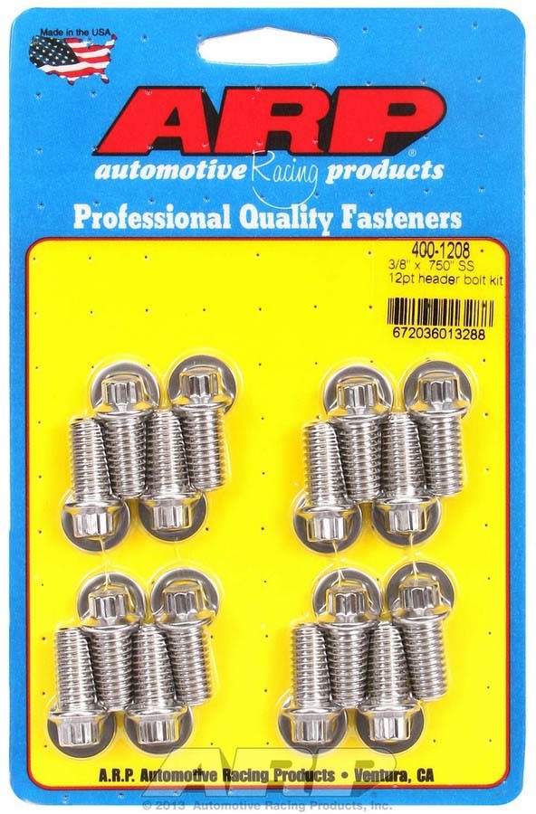 HEADER BOLTS 3/8in x 3/4in 12pt SS (pkt16)