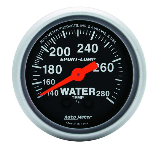 GAUGE WATER TEMP 2-1/16in 140-280f SPORT COMP MECH