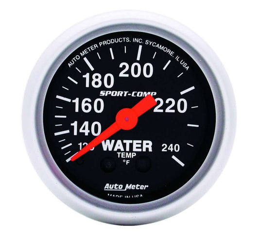 GAUGE WATER TEMP 2-1/16in 120-240f SPORT COMP MECH