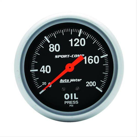 GAUGE OIL PRESSURE 2-5/8in 0-200psi SPORTCOMP