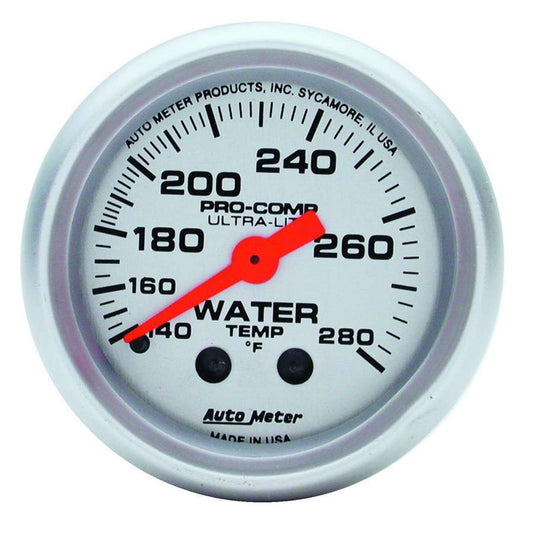 GAUGE WATER TEMP 2-1/16 140-280f PROCOMP SILVER
