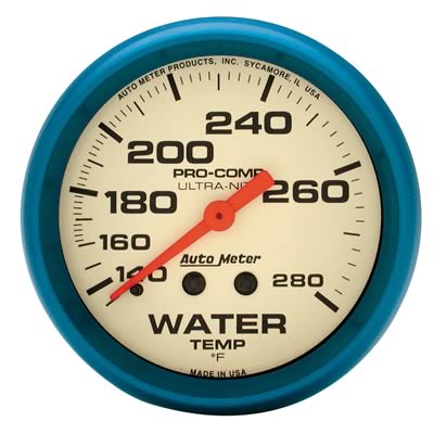 GAUGE WATER TEMP 2-5/8 140-280f ULTRA NITE