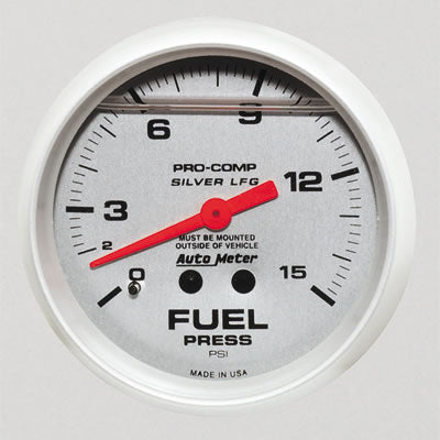 GAUGE FUEL PRESS 2-5/8in 0-15psi ULTRA LIQUID