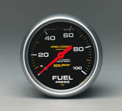 GAUGE FUEL PRESS 2-5/8in 0-100psi PROCOMP LIQUID
