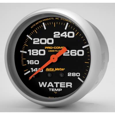 GAUGE WATER TEMP 2-5/8 140-280f PROCOMP LIQUID