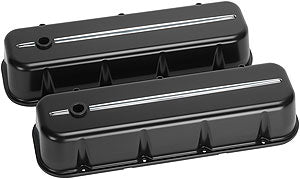 ROCKER COVERS CHEV BB ALLOY BLACK STREAMLINE TRIM