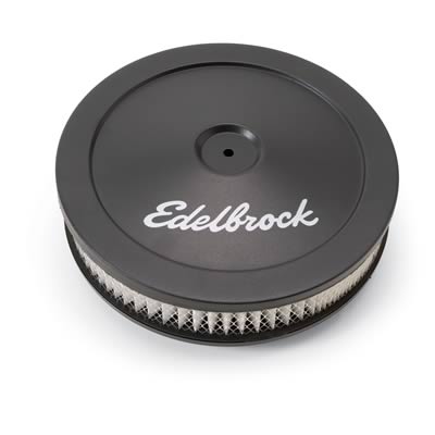 AIR CLEANER 10in x 2in EDELBROCK BLACK