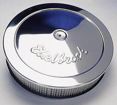 AIR CLEANER 14in x 3in EDELBROCK CHROME DROP BASE