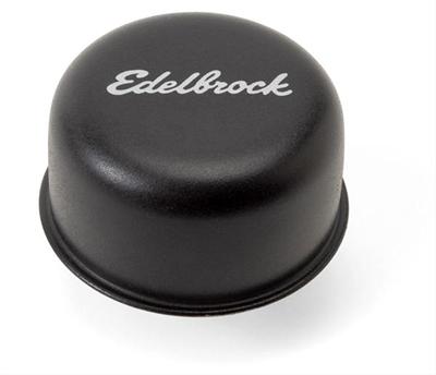 BREATHER PUSH ON EDELBROCK BLACK ROUND