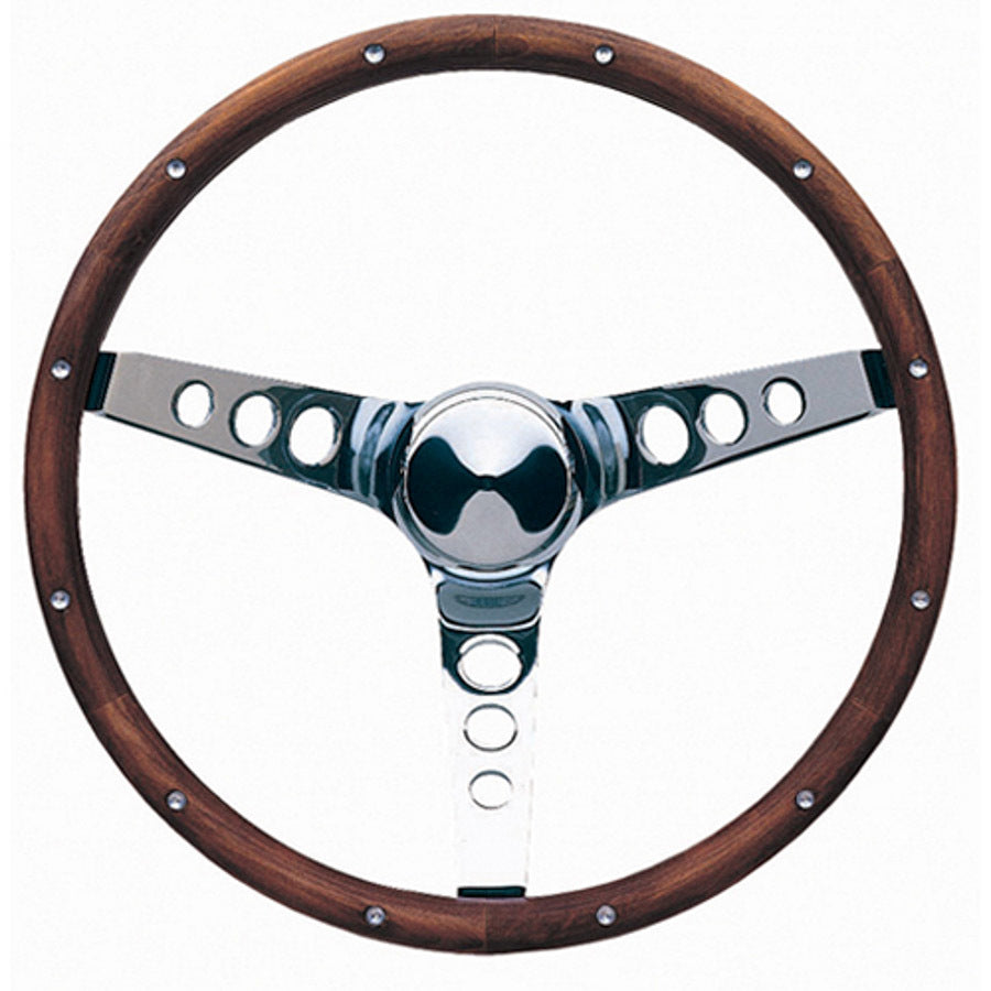 STEERING WHEEL 15in CLASSIC WOOD 4-1/4in DISH