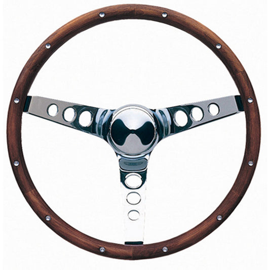 STEERING WHEEL 15in CLASSIC WOOD 4-1/4in DISH