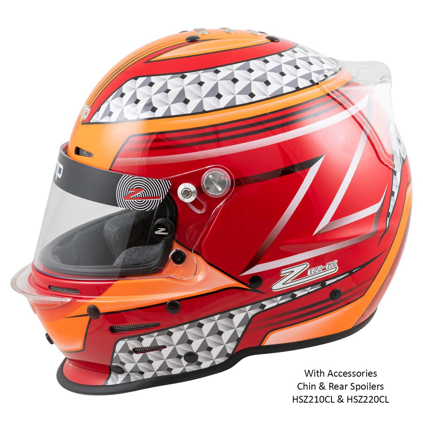 HELMET size LARGE RED/ORANGE RZ-62 SA20 (1inPN)