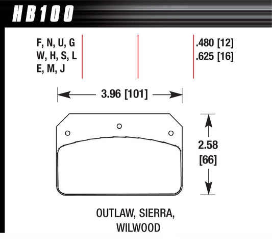 BRAKE PADS WIL DL2 (Pair) Dirt Race DTC60