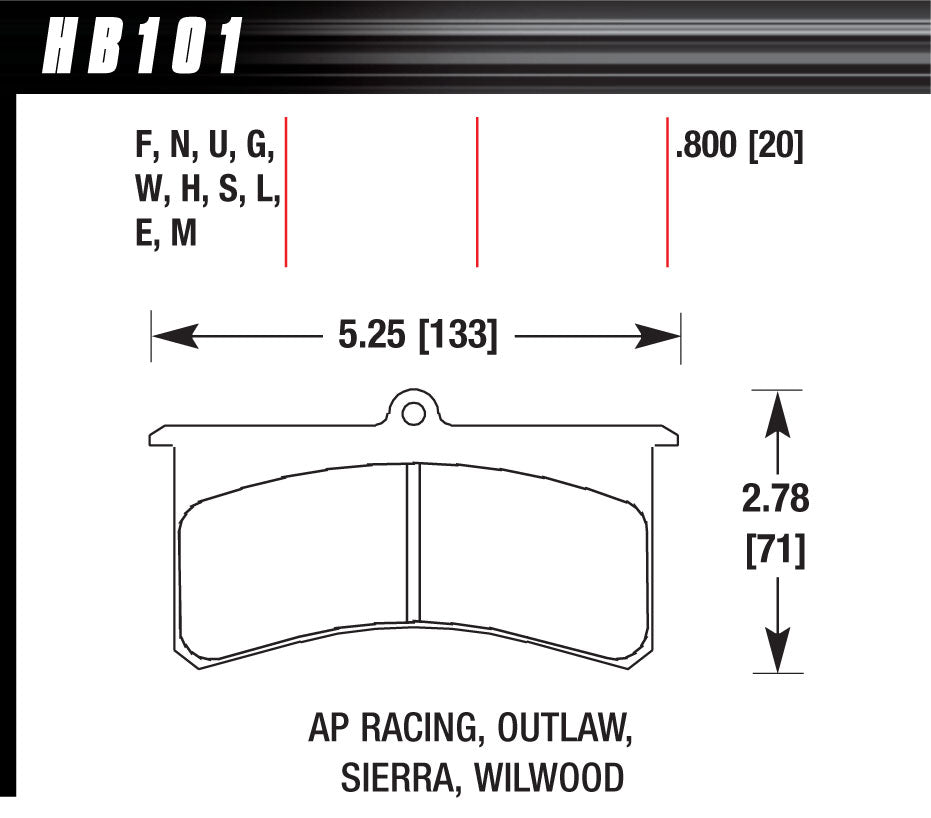 BRAKE PADS WIL SUPERLITE (Pair) HP+ STR/RACE