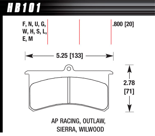 BRAKE PADS WIL SUPERLITE (Pair) HP+ STR/RACE