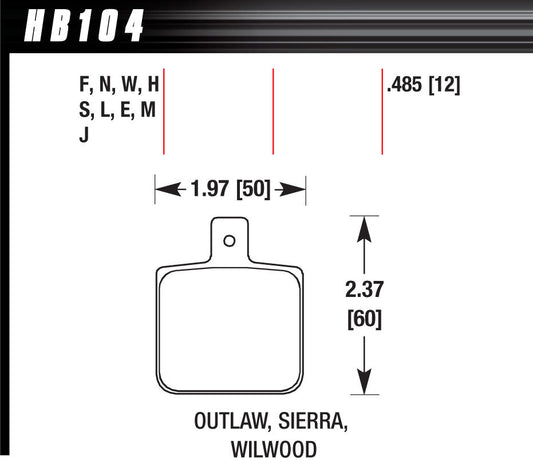 BRAKE PADS WIL DYNALITE SINGLE DTC-30 (pair)