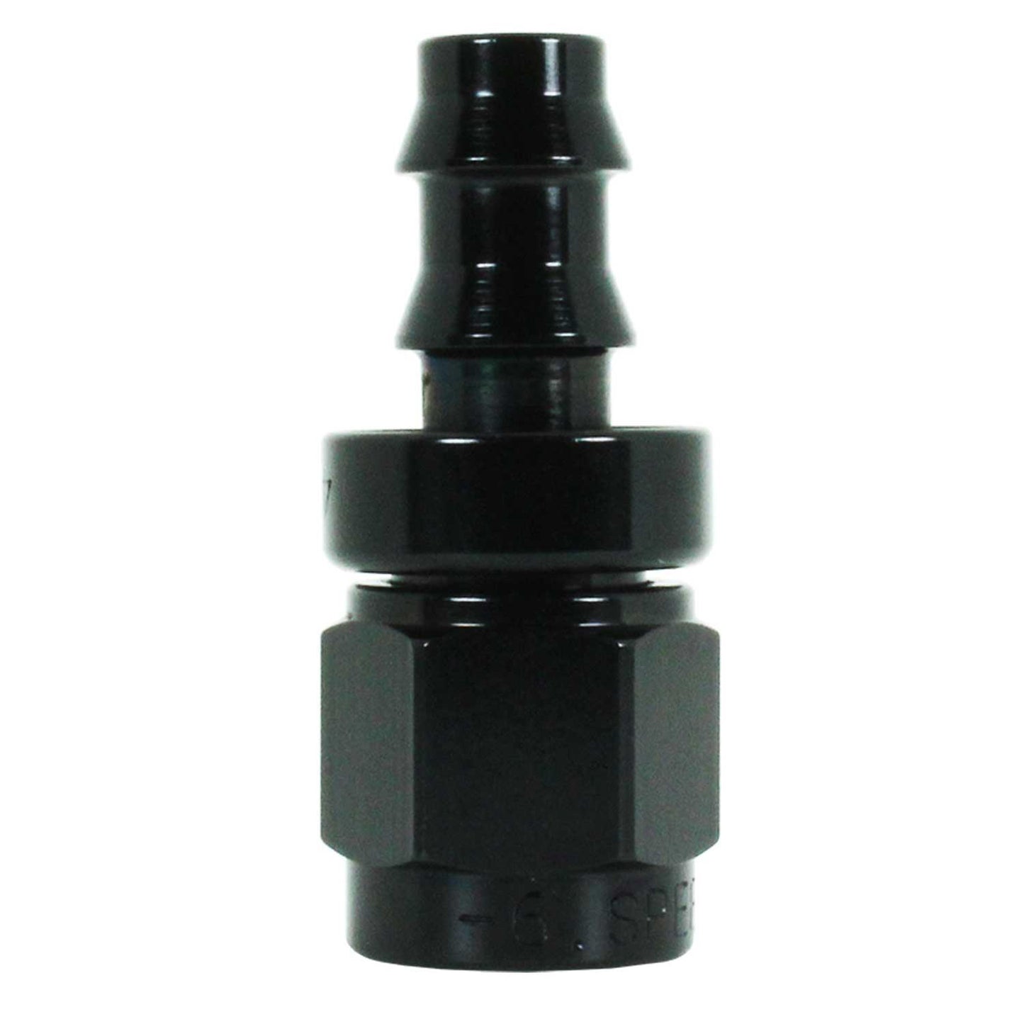 HOSE END -6 STR for PUSH FIT HOSE BLACK