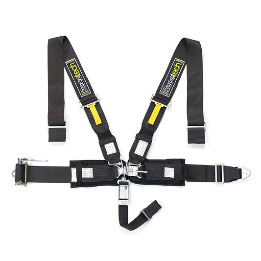 HARNESS 5pt RATCHET BLACK with HIP PADS HOOKER