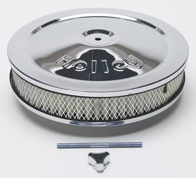 AIR CLEANER 10in x 2in HOLLEY CHROME