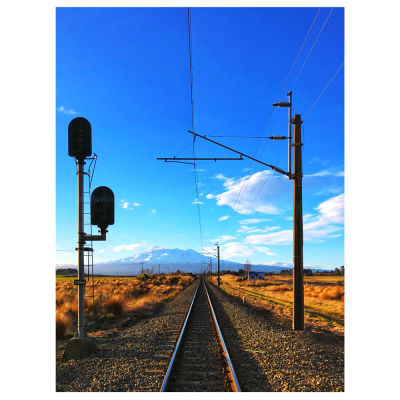 GLASS PRINT RAIL ROAD TO RUAPEHU