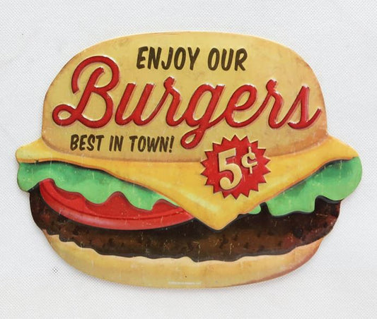 TIN SIGN HAMBURGER