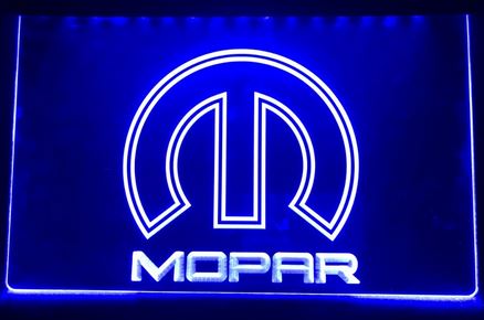 SIGN LED MOPAR BLUE