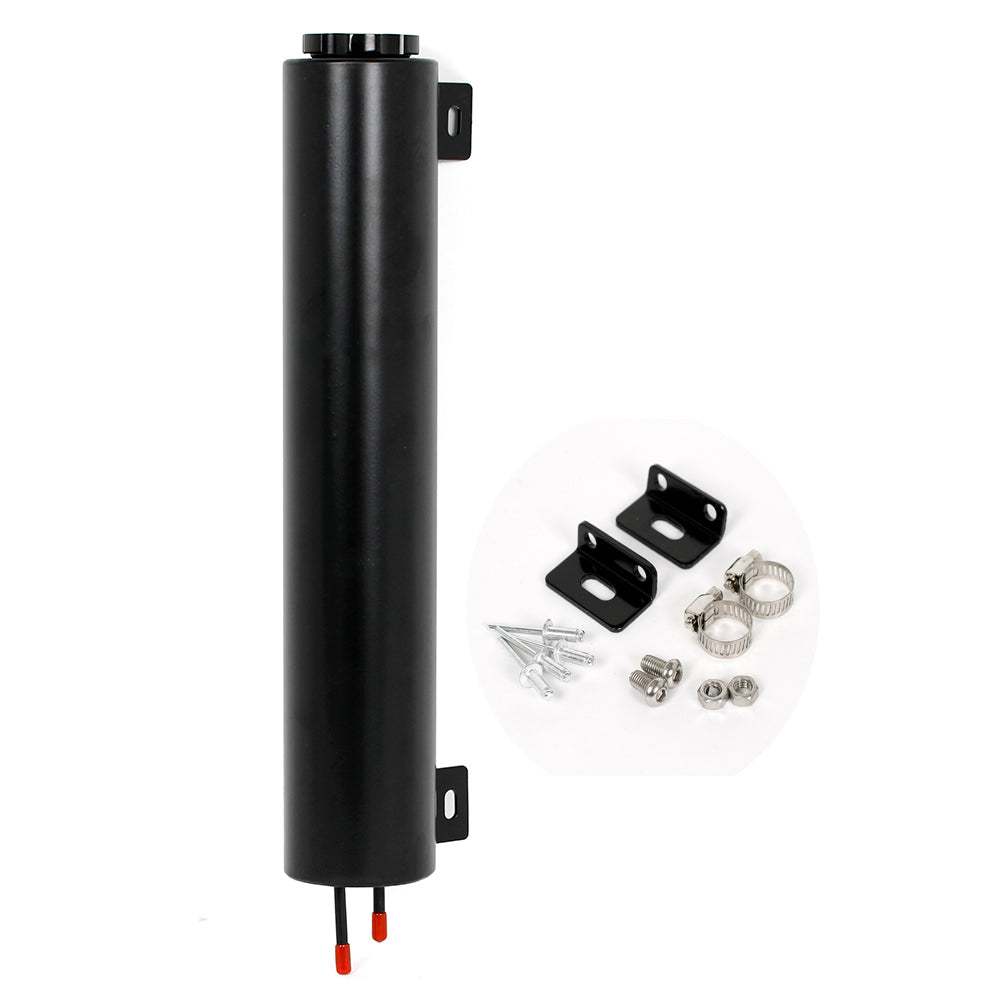 OVERFLOW BOTTLE 16in x 3in ALLOY BLACK with CLAMPS