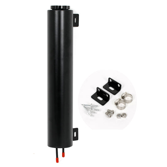 OVERFLOW BOTTLE 16in x 3in ALLOY BLACK with CLAMPS