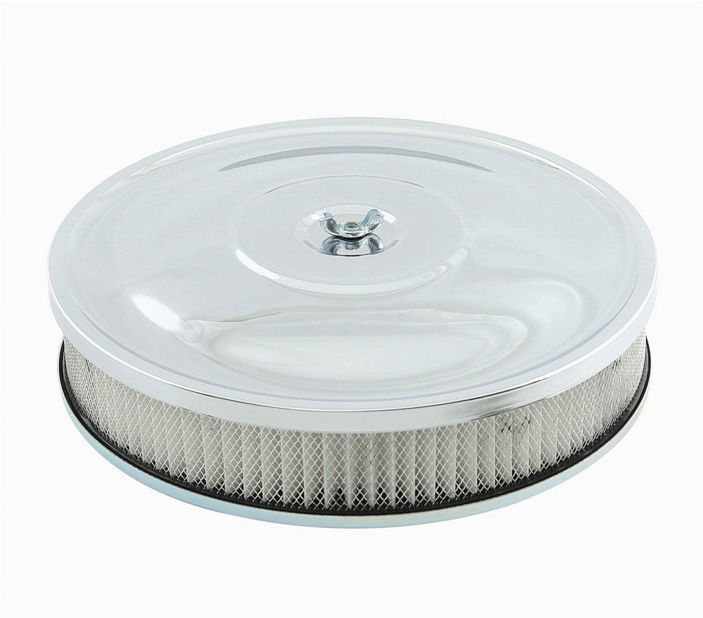AIR CLEANER 10in x 2in CHROME to suit 5-1/8