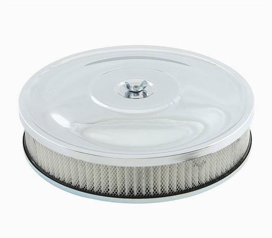 AIR CLEANER 10in x 2in CHROME to suit 5-1/8
