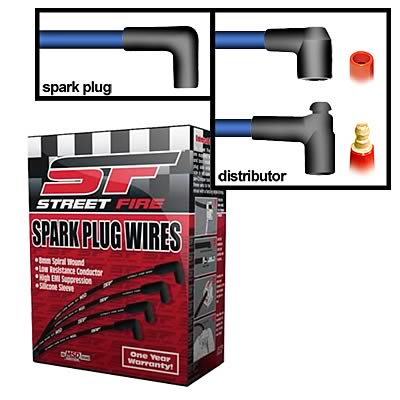 LEAD SET 8mm V8 90deg/90deg HEI & STD BLACK