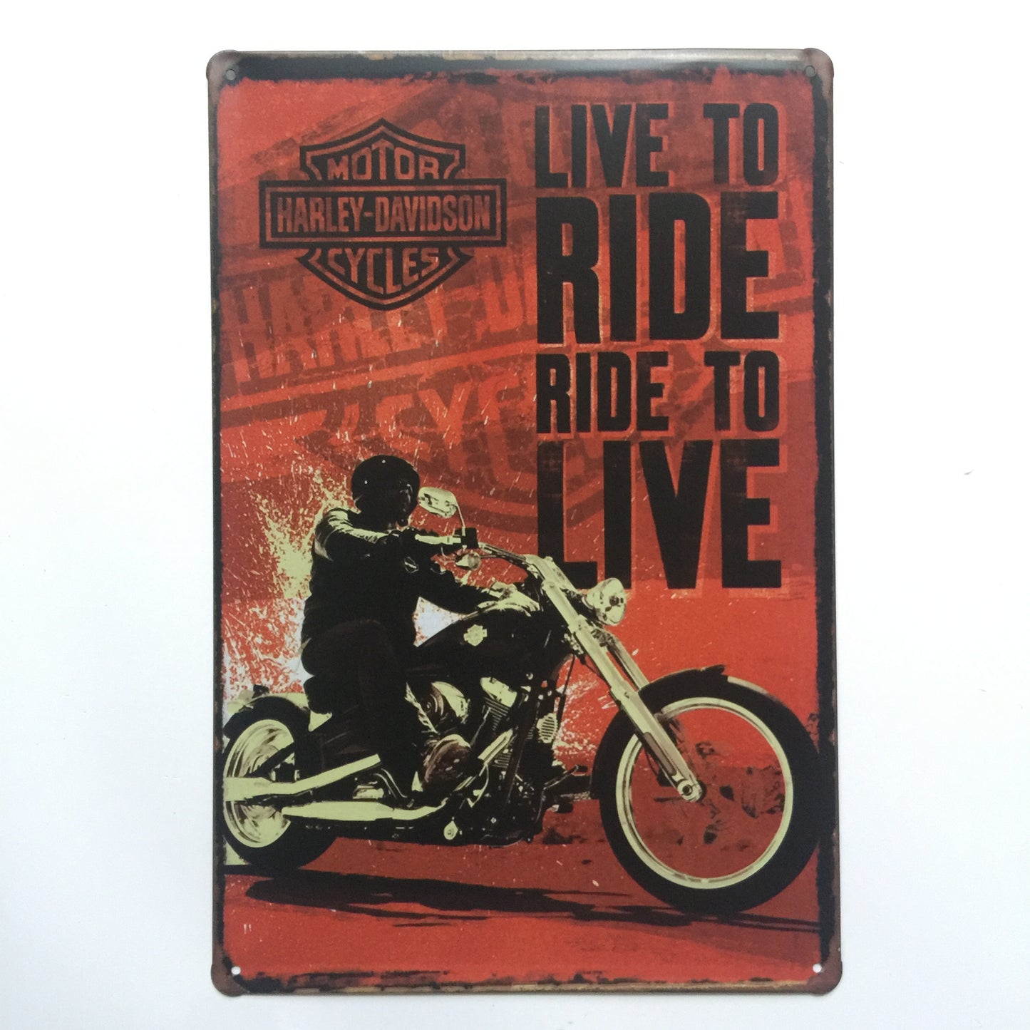 TIN SIGN LIVE TO RIDE RIDE TO LIVE HARLEY-DAVIDSON