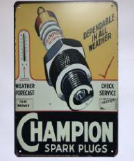 TIN SIGN CHAMPION SPARK PLUG WEATHER FORECAST