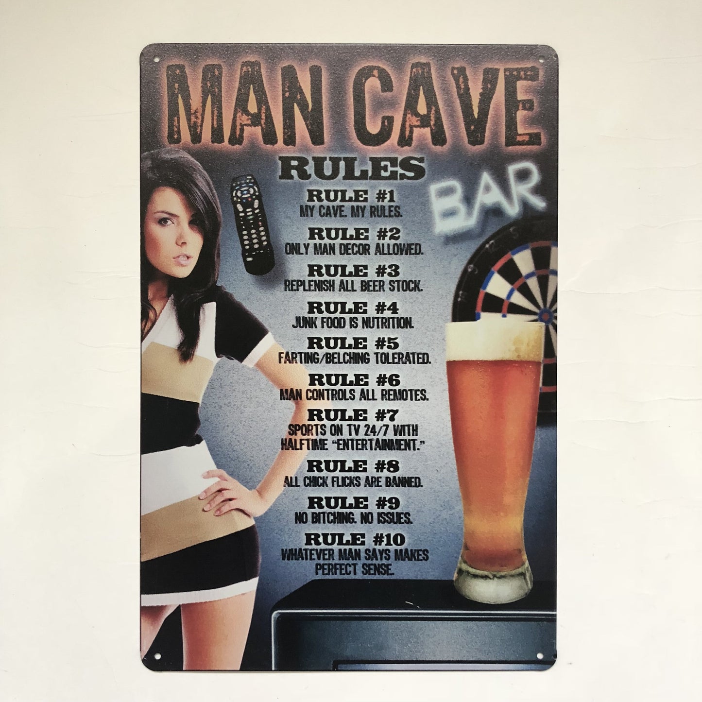 TIN SIGN MAN CAVE RULES