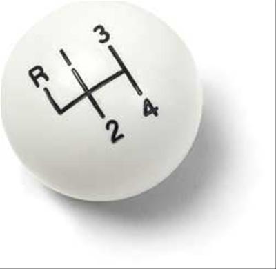 GEAR KNOB 4-SPEED WHITE BALL