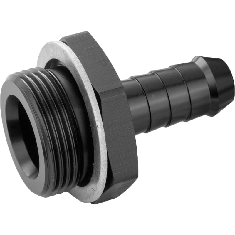 FUEL INLET HOLLEY 7/8-20m to 3/8m BARB BLACK