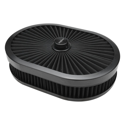 AIR CLEANER 12in x 9in x 3in OVAL X-STREAM TOP BLK