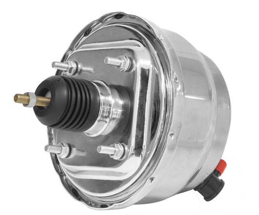 BRAKE BOOSTER 8in UNIVERSAL CHROME DUAL
