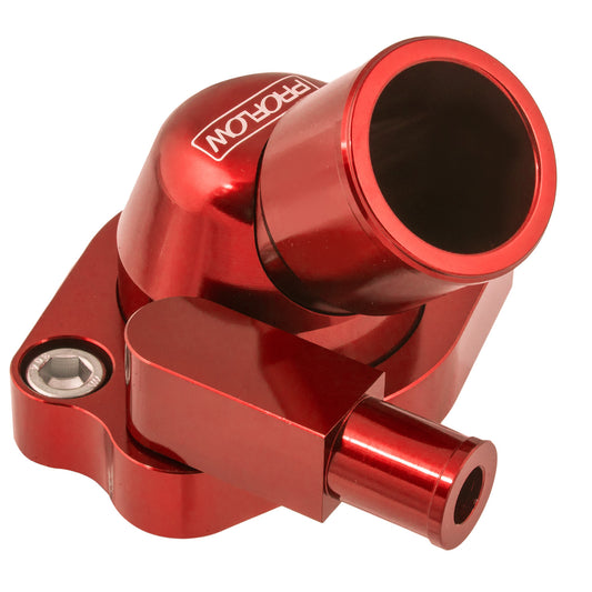 WATER NECK HOLDEN V8 45deg SWIVEL BILLET RED